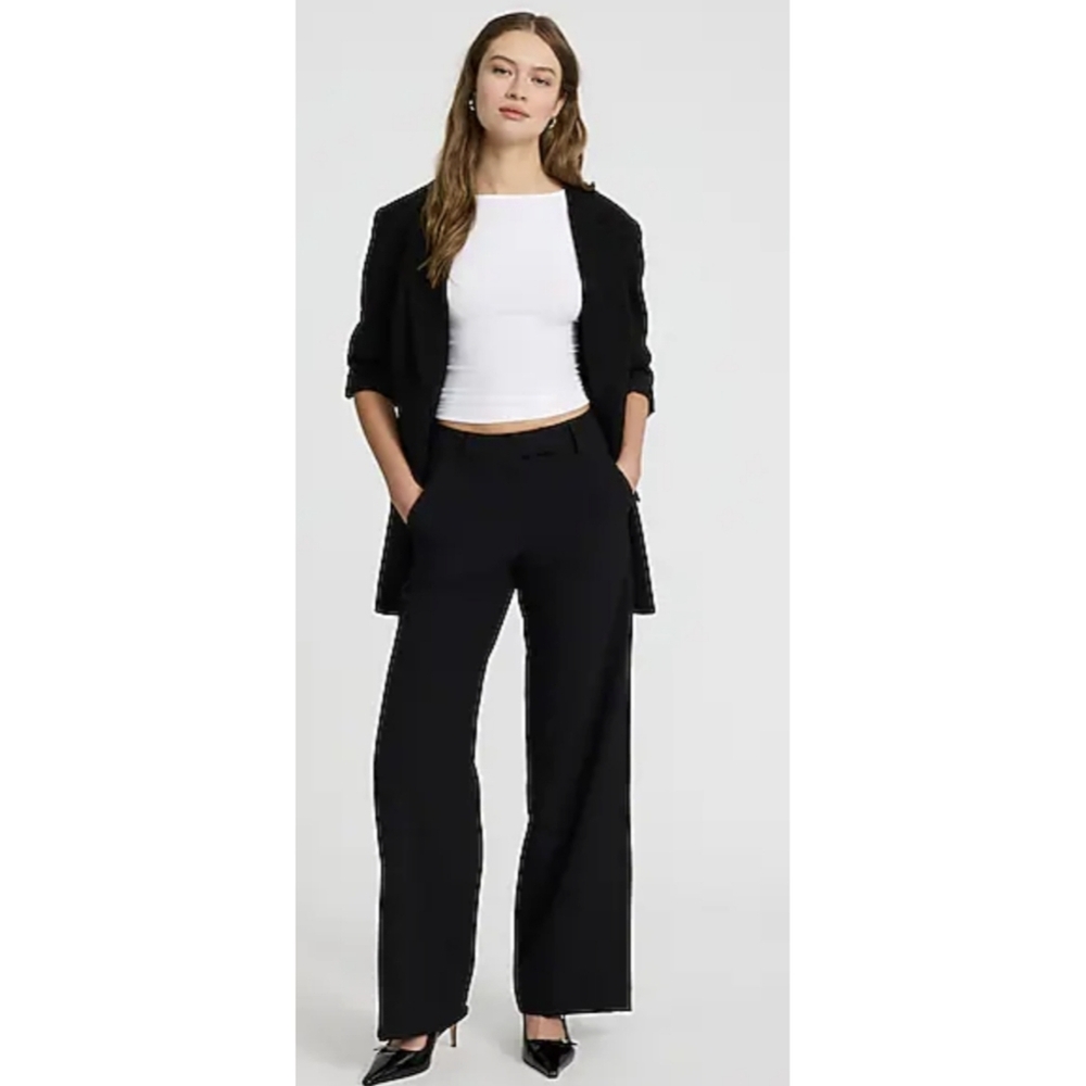 NWT Express Editor Relaxed Trouser Mid Rise Size 2l Black